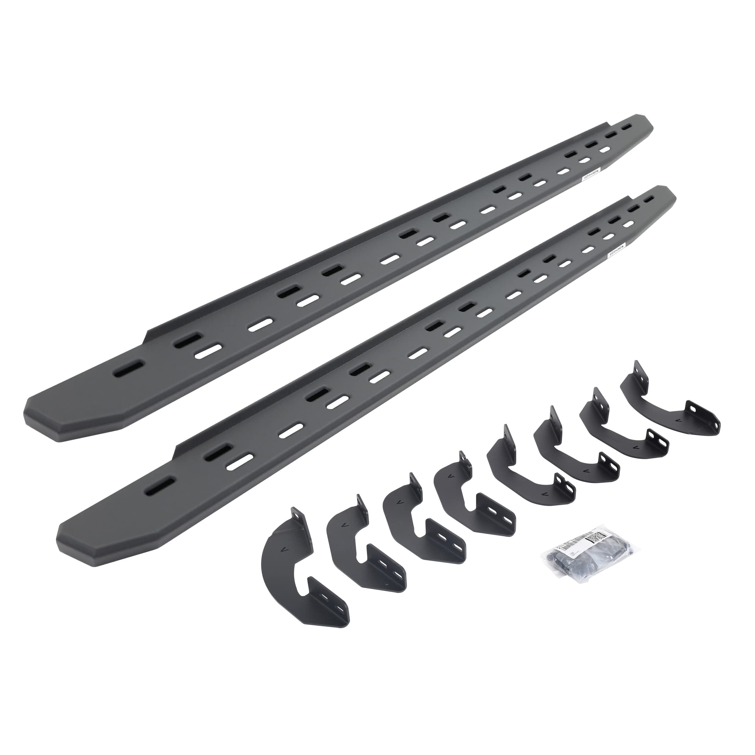 Go Rhino RB30 Running Boards & Slim Brackets | Galvanized Steel, Textured Black | 69641580SPC | Fits 2007-2021 Toyota Tundra Double Cab Pickup