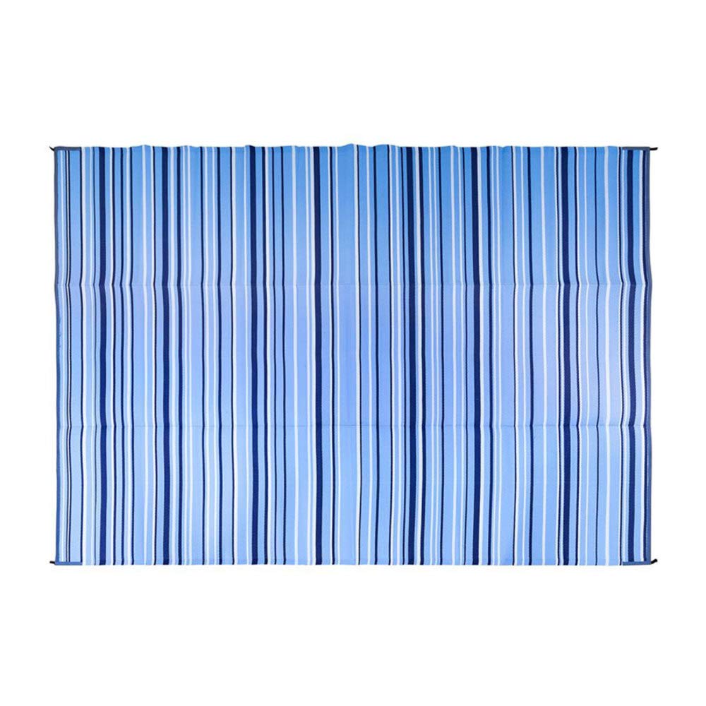 Outdoor Rug Camco | Features Reversible Blue & White Pattern | Made of Lightweight Breathable Material | Measures 9’ x 12’ & Folds for RV Storage and Organization (42865)
