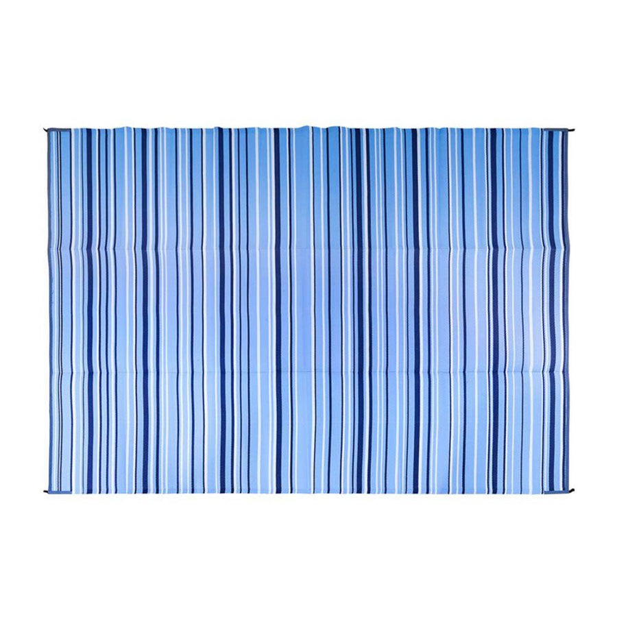 Outdoor Rug Camco | Features Reversible Blue & White Pattern | Made of Lightweight Breathable Material | Measures 9’ x 12’ & Folds for RV Storage and Organization (42865)