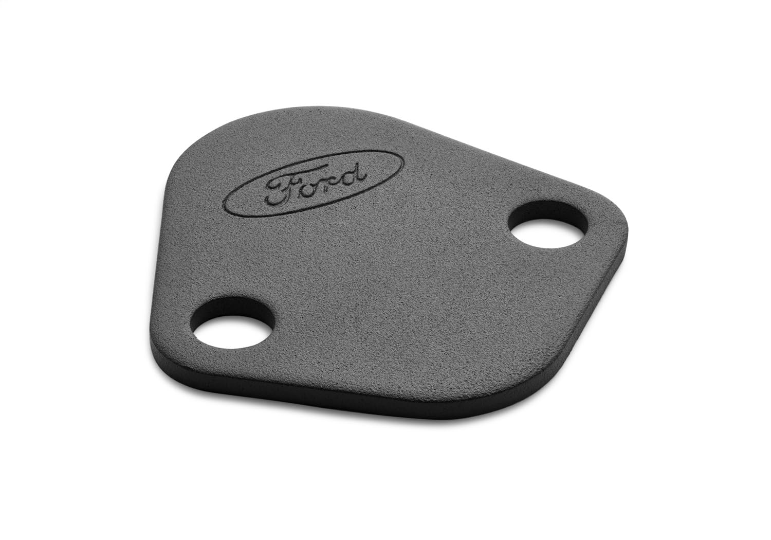Fuel Pump Blockoff Ford 302-291 - Steel - Black Paint Logo V8 - Each