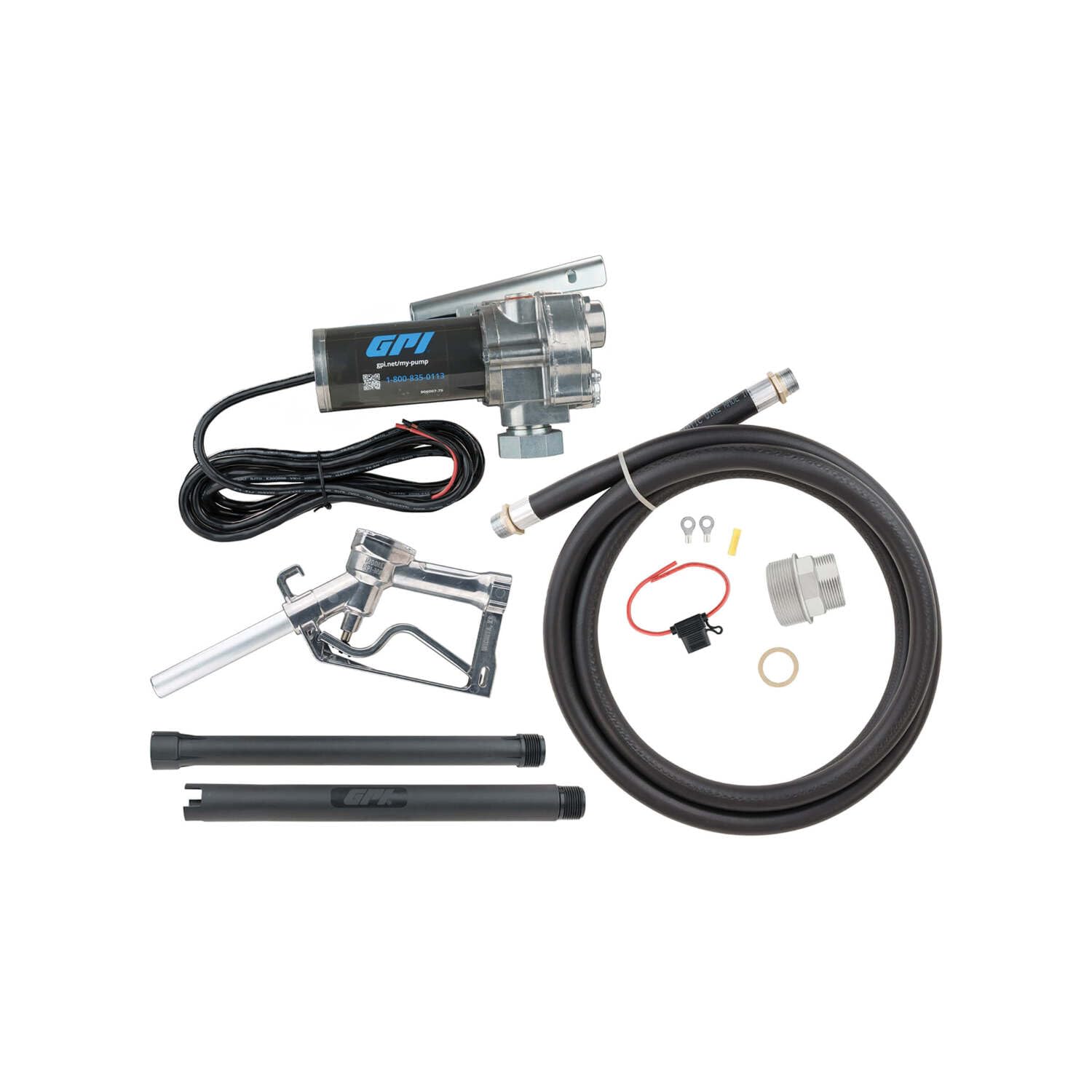 M-240 Series GPI Fuel Transfer Pump, Manual Shut-off Nozzle,15 GPM, 24 Volt (110000-70)