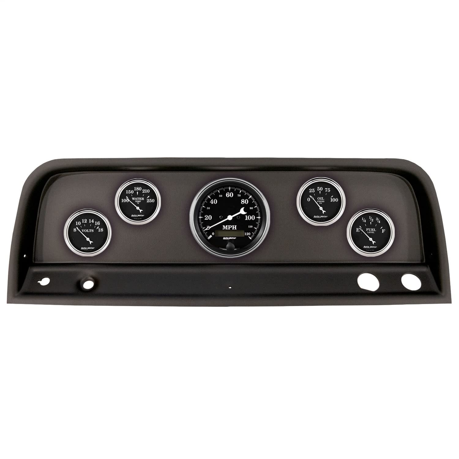AutoMeter Dash Kit Direct Fit, (3 3/8" X1, 2 1/16" X4), Chevrolet Truck 64-66, Old TYME Black (2109-07)