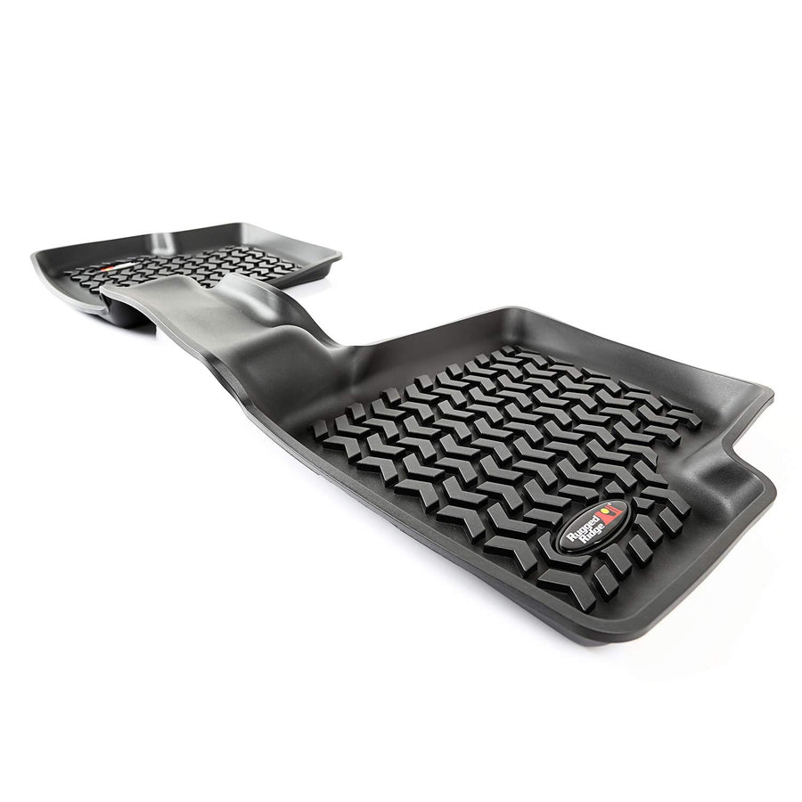 All-Terrain Rugged Ridge Floor Liners for Various Jeep Models | Rear, Black | 12950.37 | Fits 2015-2017 Renegade Latitude/Limited/North/Sport/Trailhawk; 2016 Renegade Dawn of Justice/75th Anniversary