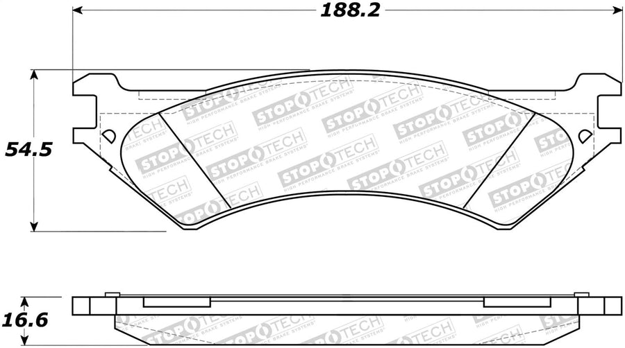 Rear StopTech 308.08020 Brake Pads with Shims Street