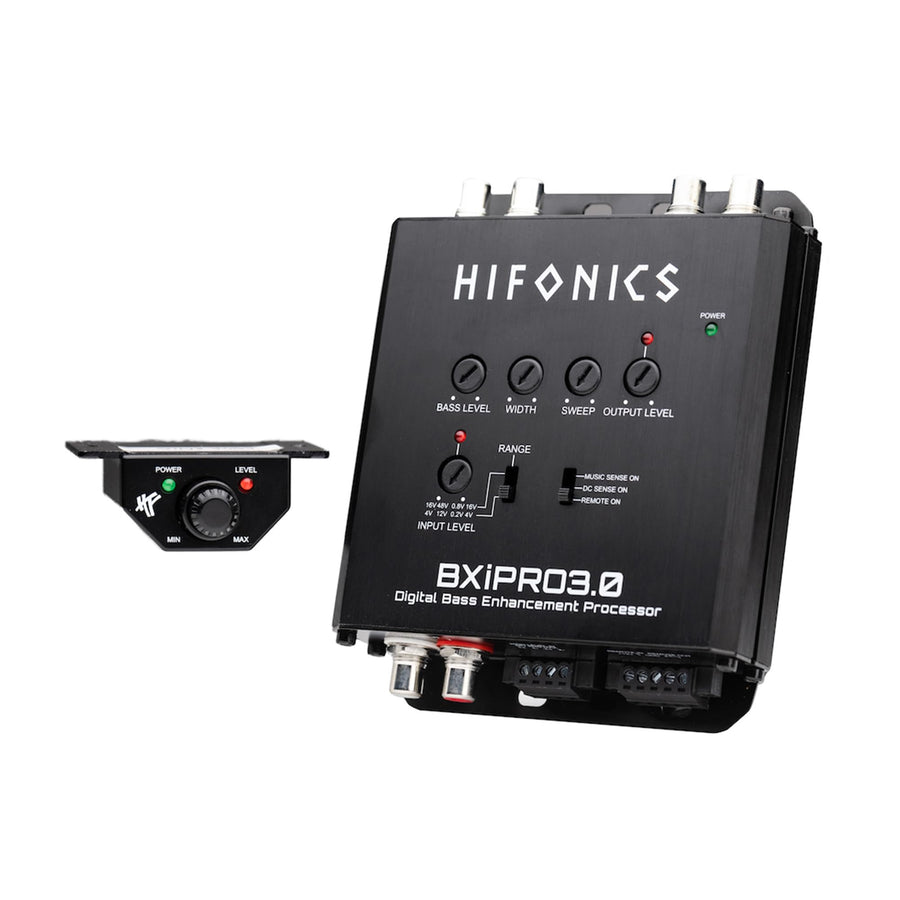 Hifonics Bass Enhancer BXIPRO3.0, Digital Processor with Dash Mount Remote Control, Integration with Any Vehicle for Upgraded Subwoofer System, Black