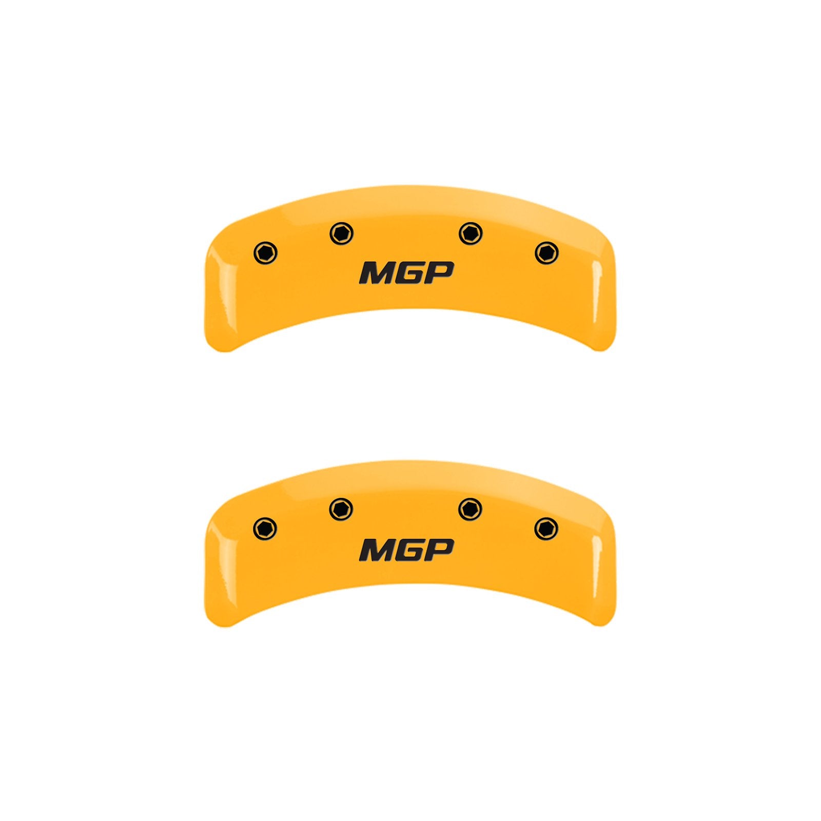 Caliper Covers MGP 20130SMGPYL, Set of 4 (Yellow Engraved Front and Rear: MGP Powder Coat Finish Black Characters)