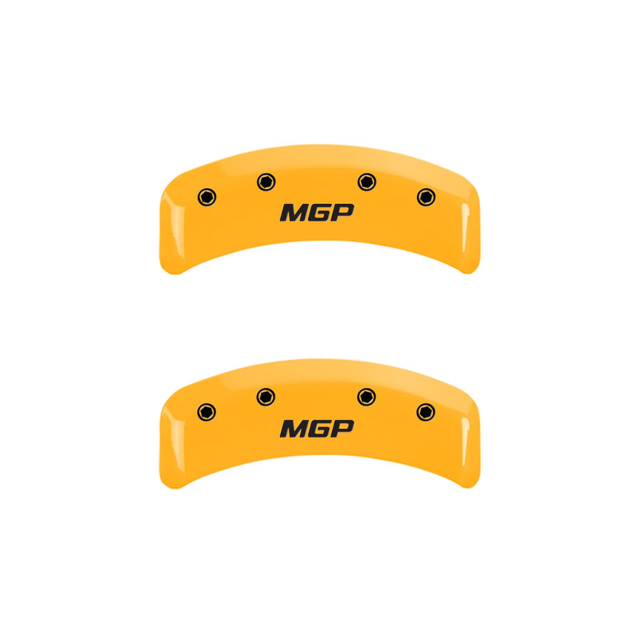 Caliper Covers MGP 38010SMGPYL Cover, Set of 4 (Yellow Engraved Front and Rear: MGP Powder Coat Finish Black Characters)