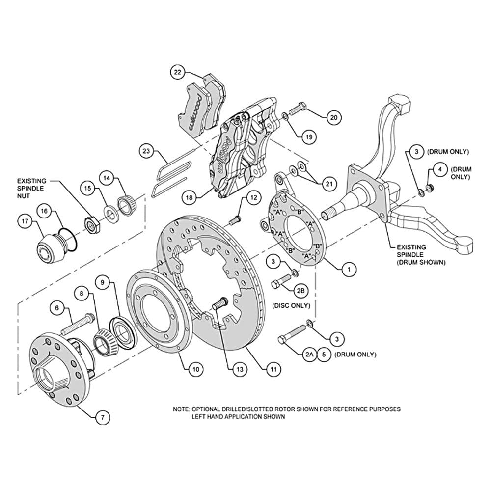 Front Hub Kit DP6A, 12.19", Drill, Red