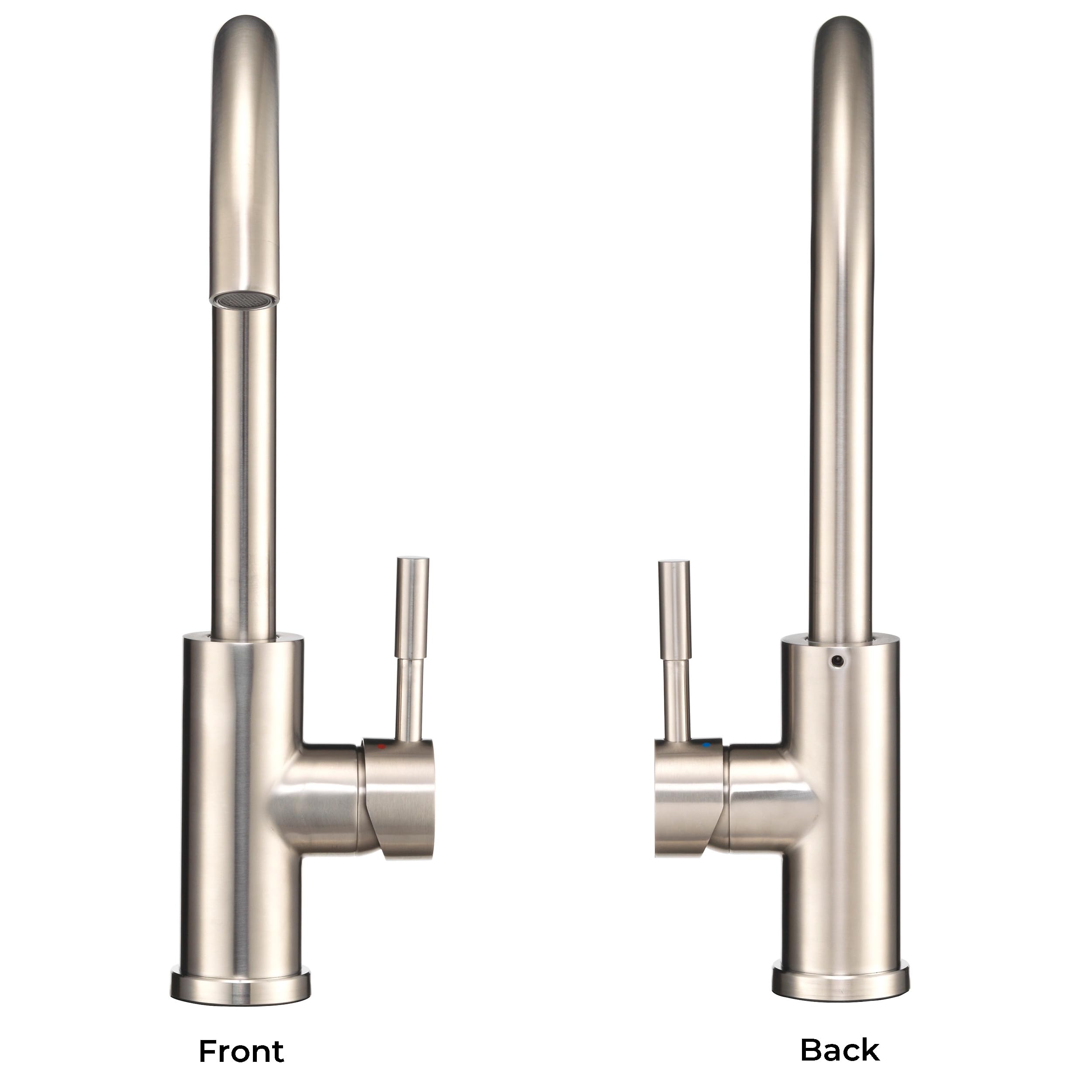 Dura Faucet Gooseneck Streamline RV Kitchen Faucet - Brushed Satin Nickel