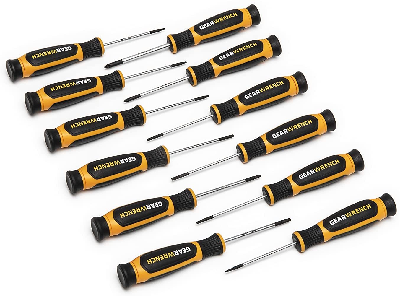 12 Pc. GEARWRENCH Phillips/Slotted/Torx Mini Dual Material Screwdriver Set - 80057H