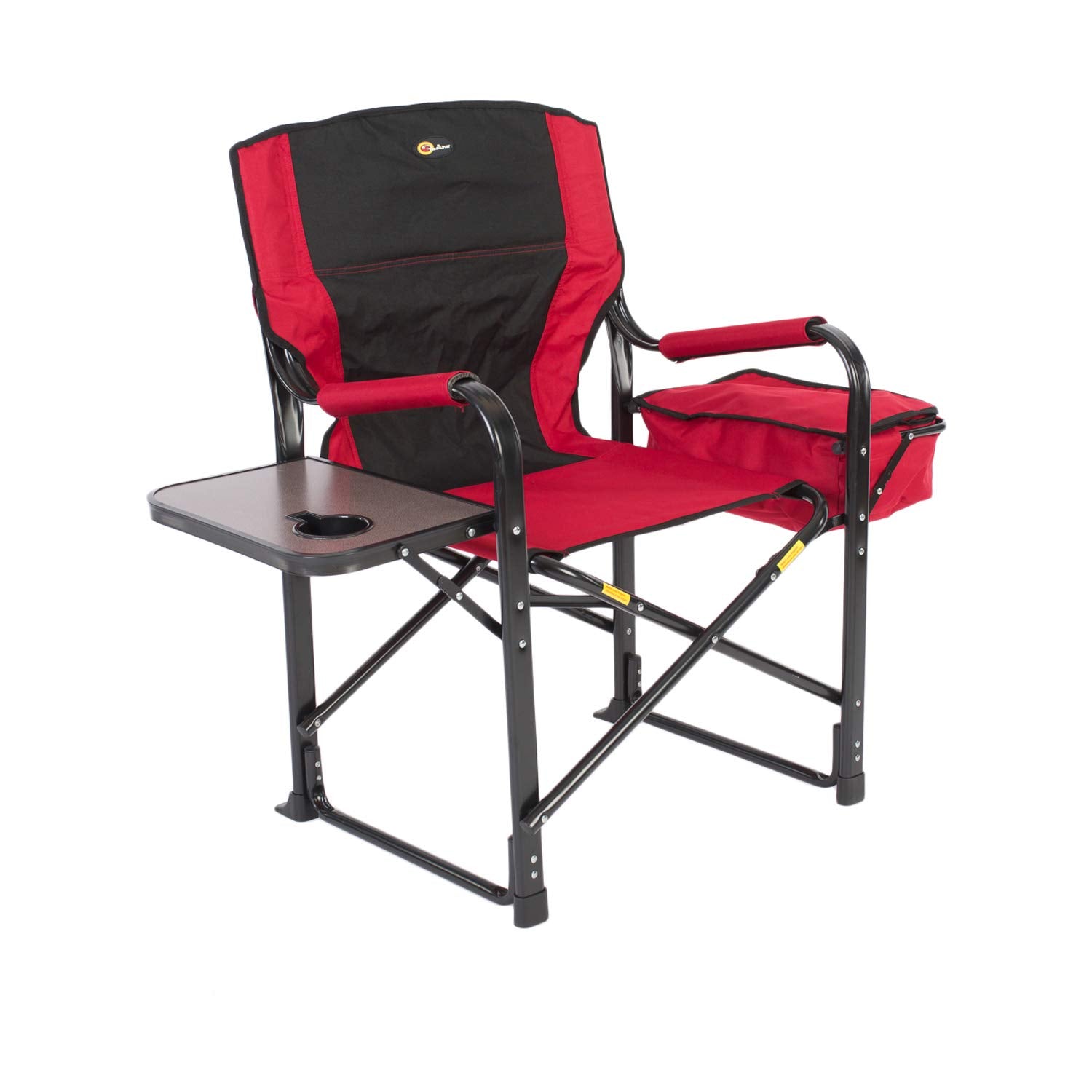 El Capitan FAULKNER 49582 Folding Director Chair with Tray and Cooler Bag, Burgundy/Black
