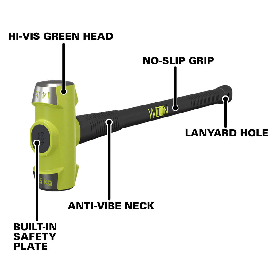 B.A.S.H Wilton 30" Sledge Hammer, 14 Lb Head (21430)