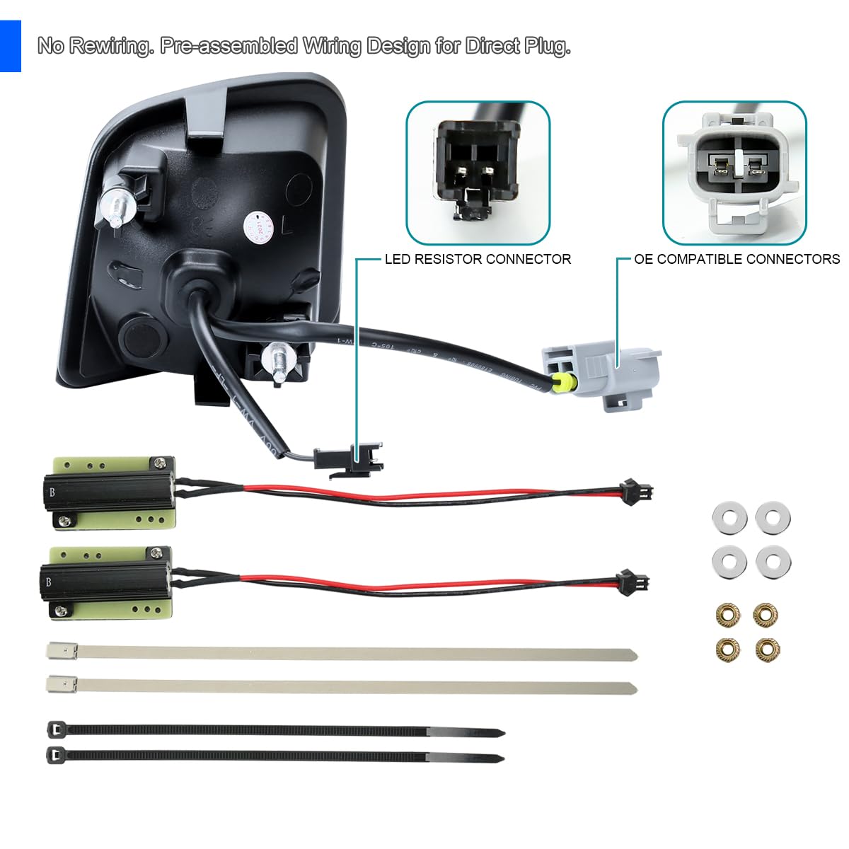 Smoke Sequential LED Bumper Lights Spec-D Tuning Compatible with 2015-2021 Subaru Impreza WRX/STI, L+R Pair Assembly