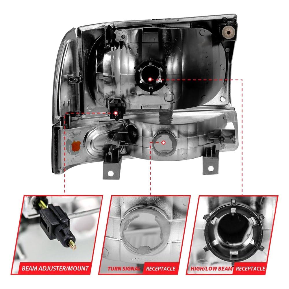 111458 Anzo, Usa Projector Headlamps Fits Ford E-450 Super Duty