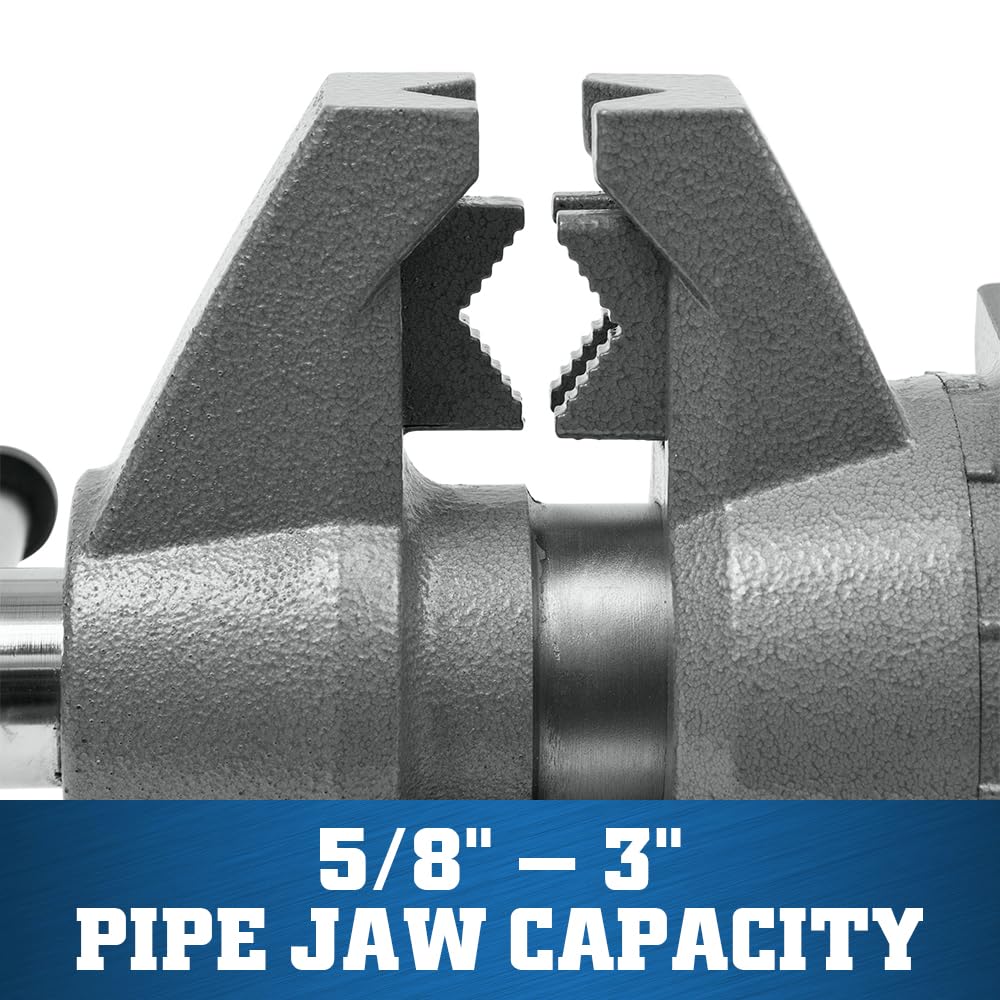 Multi-Purpose Wilton Bench Vise, 6-1/2" Jaw Width, 6-1/4" Jaw Opening, 3-1/4" Throat (Model 650P)
