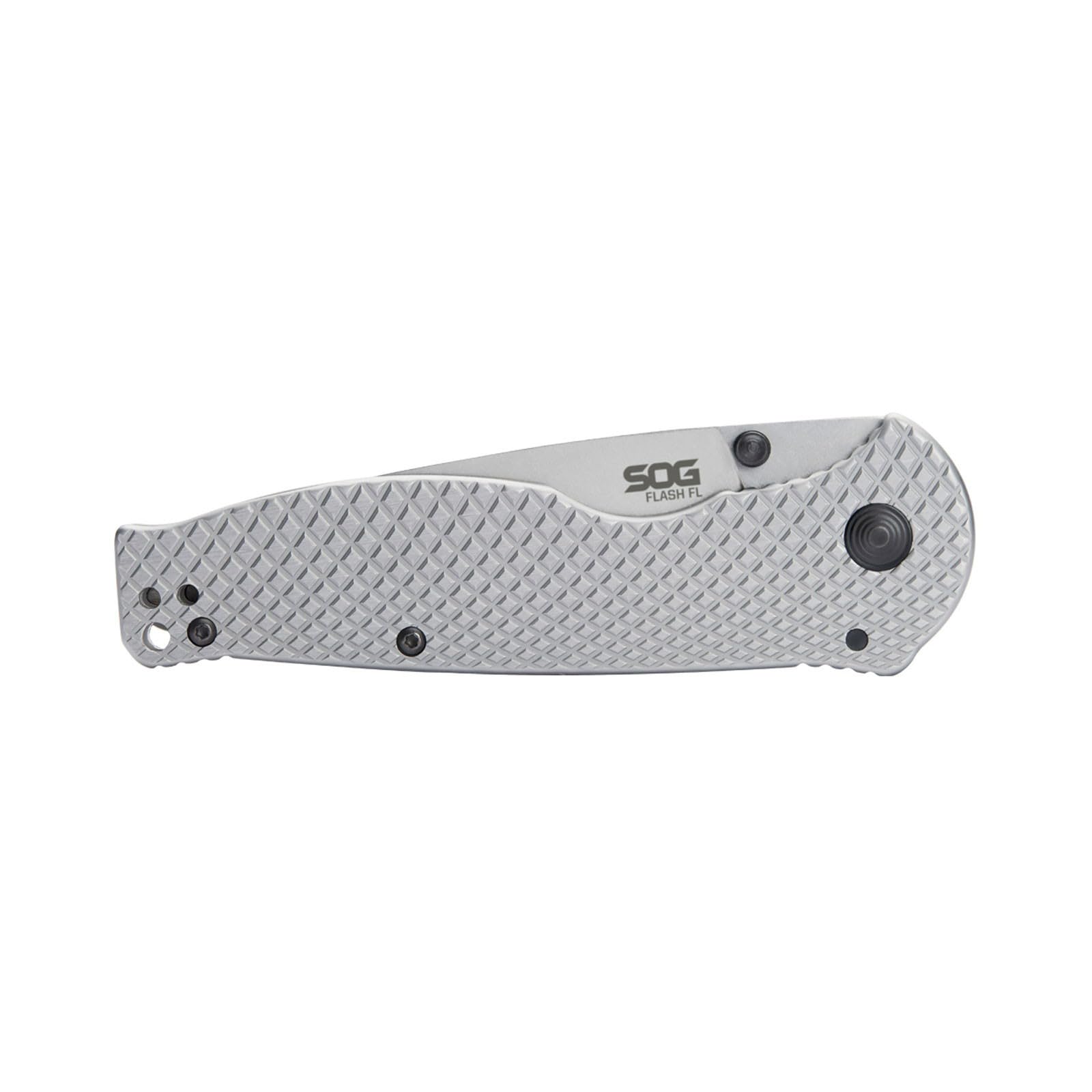 SOG Folding Knife Flash FL | Daily-Carry Reversible Pocket Clip and Frame Lock, Quick Opening, Stainless Steel Handle