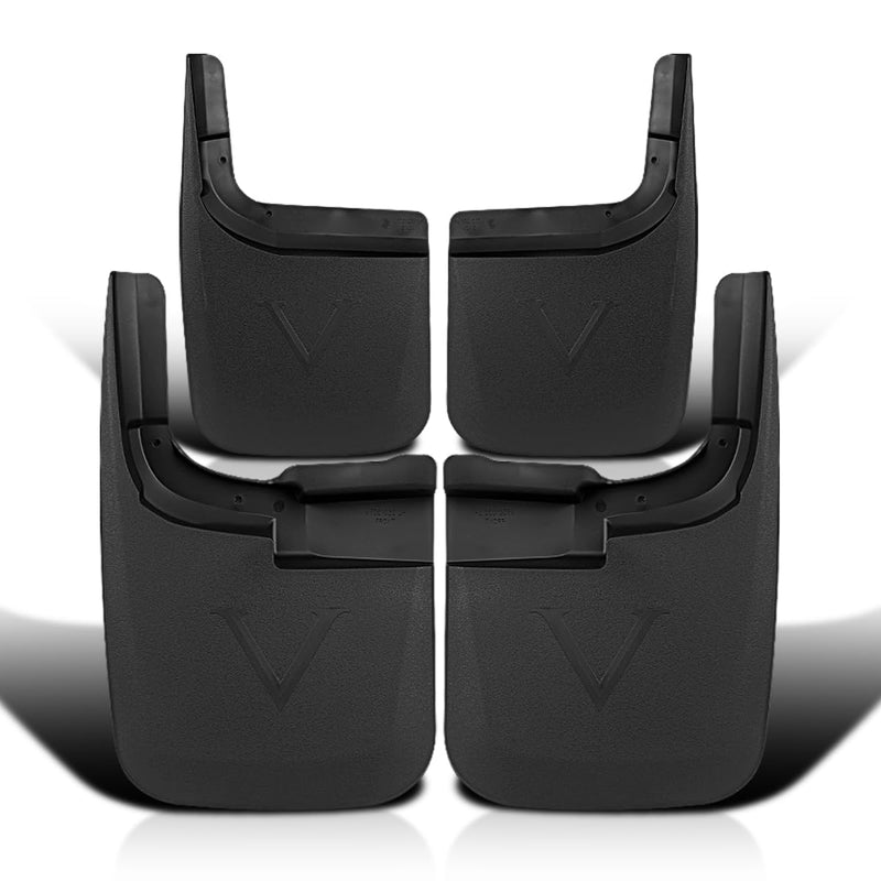 Front+Rear Spec-D Tuning Splash Guard Mud Flaps Compatible with 2015-2018 Ford F250 F350 Super Duty w/o Wheel Lip