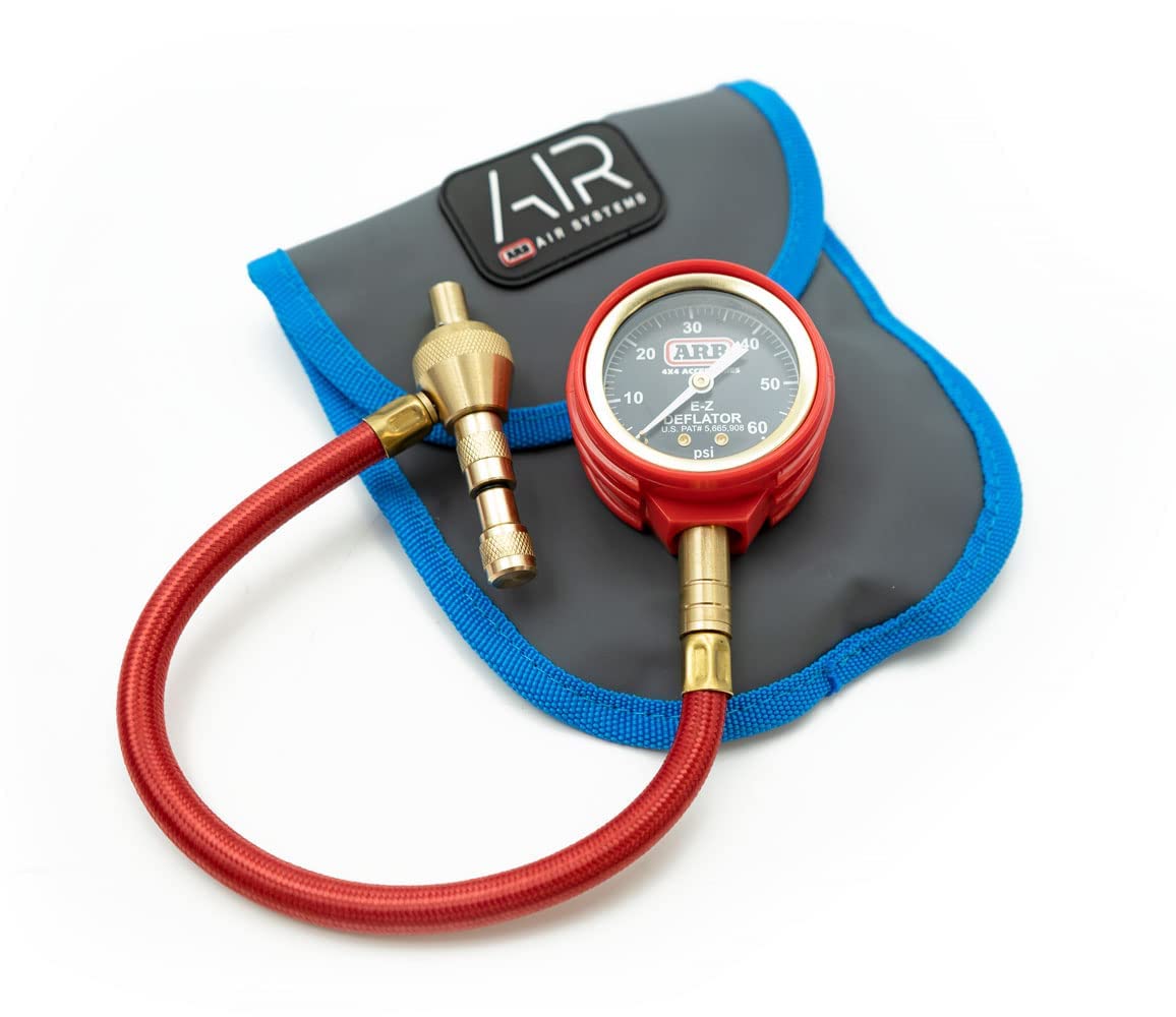 ARB Deflator Kit ARB505 10-60 PSI Tire Pressure Gauge Rapid Air Down Offroad Kit With Recovery Gear Pouch (PSI)