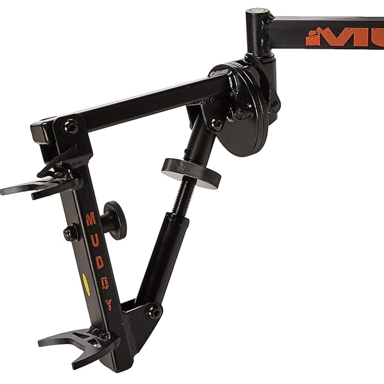Camera Arm Muddy Outfitter with Steel Construction, 360-Degree Extension, Bubble Level, and Quick Release Lever Adjustments (Black)