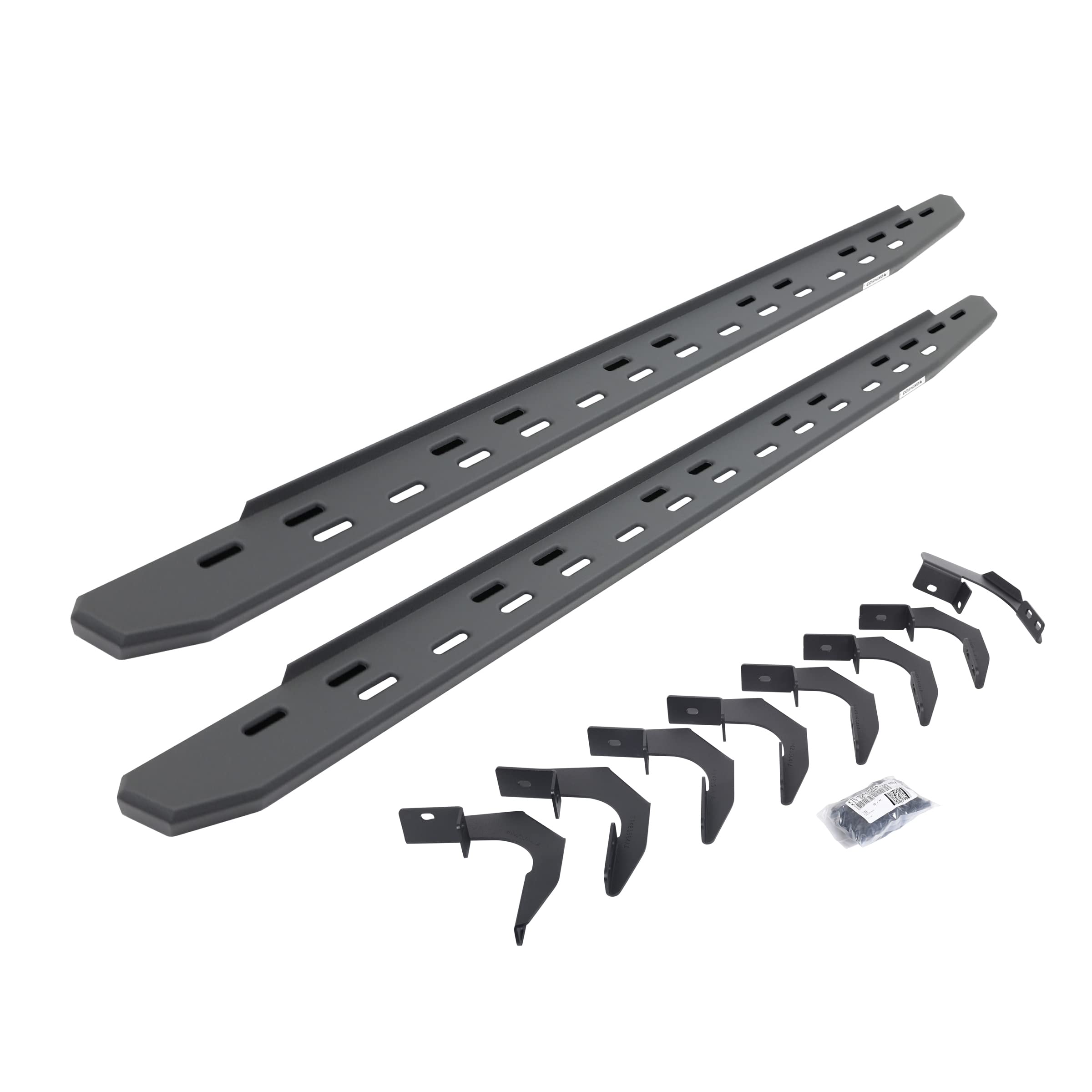Go Rhino RB30 Running Boards & Slim Brackets | Galvanized Steel, Textured Black | 69623580SPC | Fits 2015-2024 Chevrolet Colorado & GMC Canyon Crew Cab Pickup