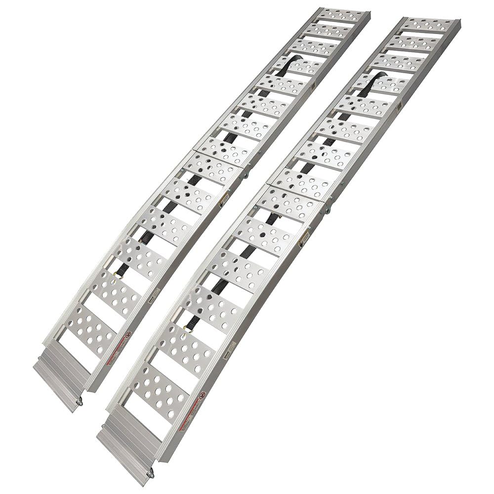 Reese Arched 9515020 Center-fold Aluminum Loading Ramp, 12 Inch x 92 Inch, 1,500 lbs. Capacity, Pair