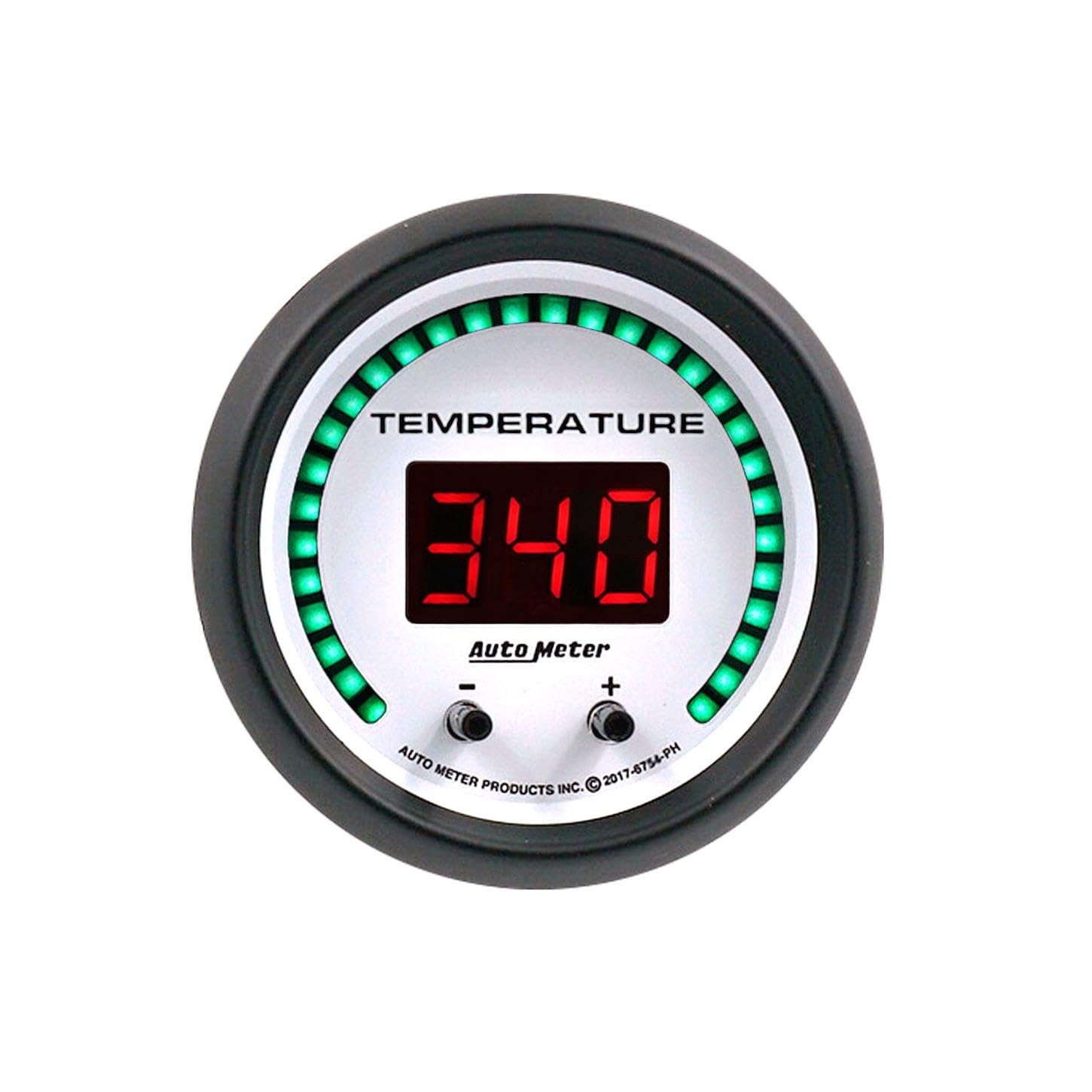 Fluid Temperature Auto Meter 6754-PH Gauge, 2 1/16", Selectable, 2 Chan, Phantom Elite Digital