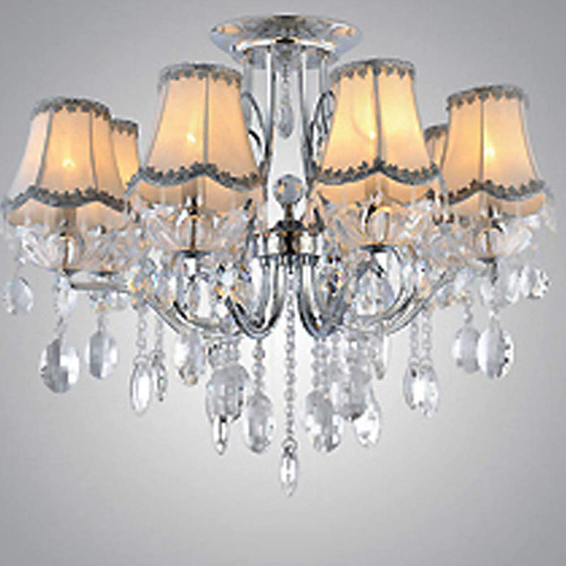 Cicony Candle Lampshade Chandelier Hotel Droplight Wall Lamp Accessories Wave Bottom Loth Modern (18#)