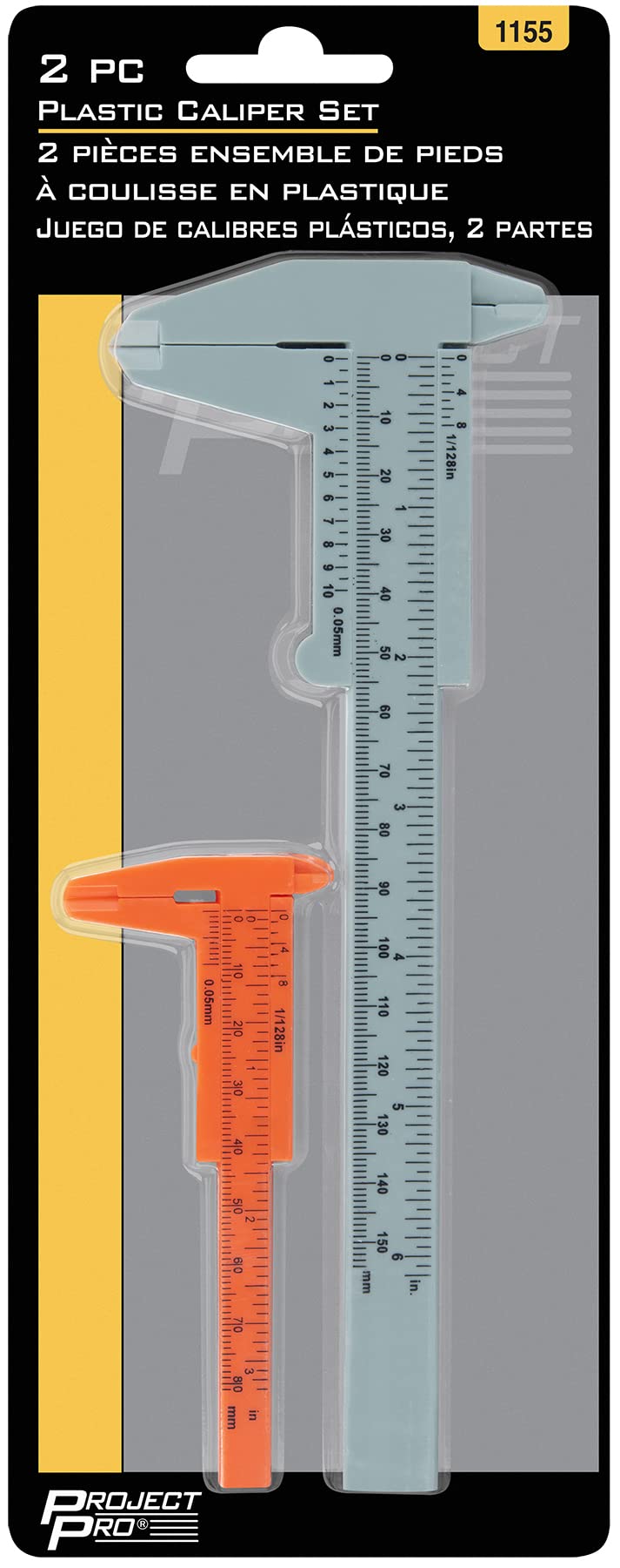 Plastic Caliper Set Performance Tool 1155, 4-Inch and 6-Inch Durable Injection Molded