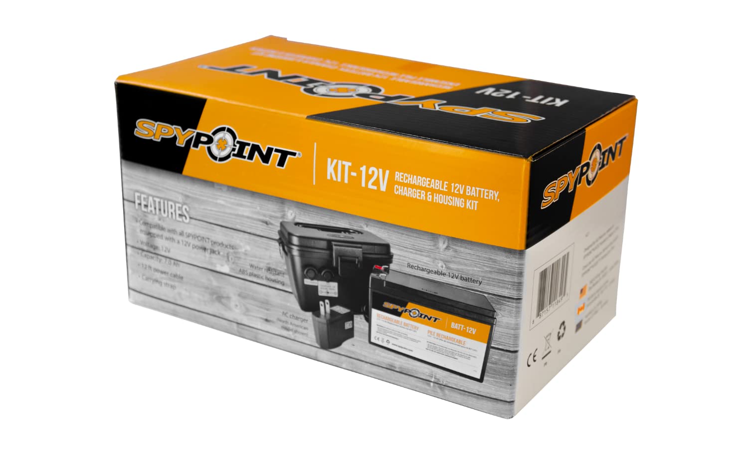 KIT-12V Spypoint Rechargeable Battery with Power Supply Kit 7.0Ah Battery Charger Kit Hunting Trail Cameras