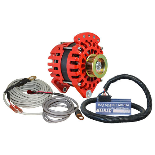 Balmar 3.15 Alternator K6 Dual Foot Saddle Serpentine Pulley Regulator & Temp Sensor - 170A Kit - 12V