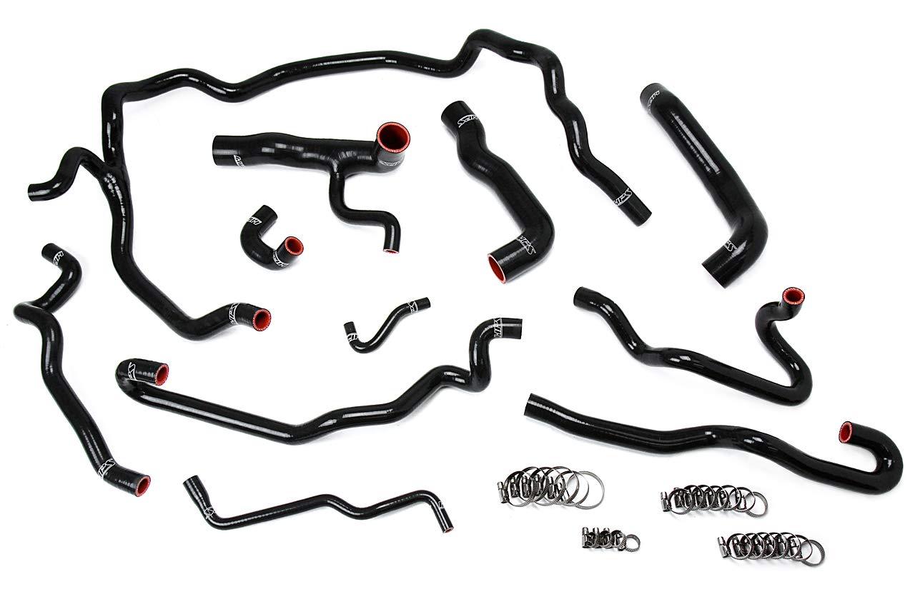 Black HPS 57-1552-BLK Silicone Radiator and Heater Hose Kit Coolant