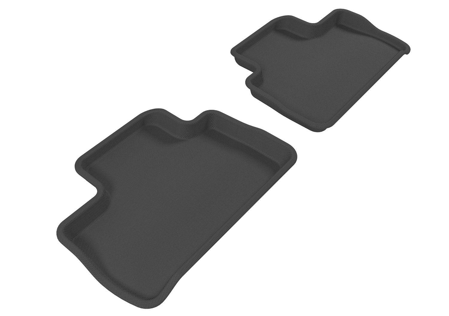 3D MAXpider Custom Fit Second Row All-Weather Floor Mat for Select Land Rover LR2 Models - Kagu Rubber (Black)