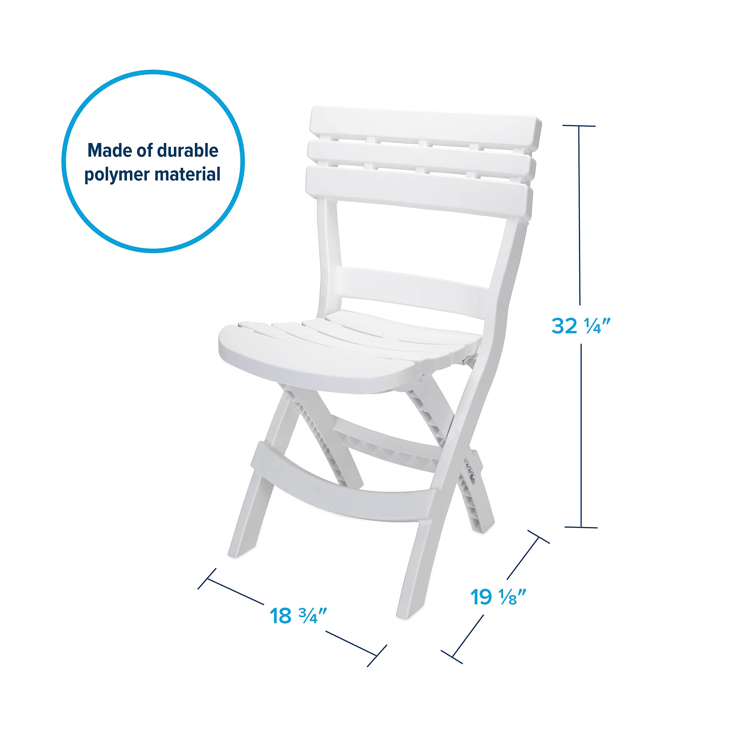 Camco Table and Chair Outdoor Set | Features Foldable Design for Compact RV Storage and Organization | Great for Camping, Events, Patios, and More | No-Tool Assembly | 3-Piece, White (51640)