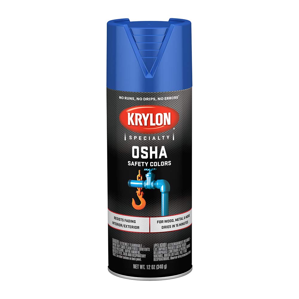 Krylon OSHA Color Paint Safety Blue, 12 Ounce Aerosol 2416