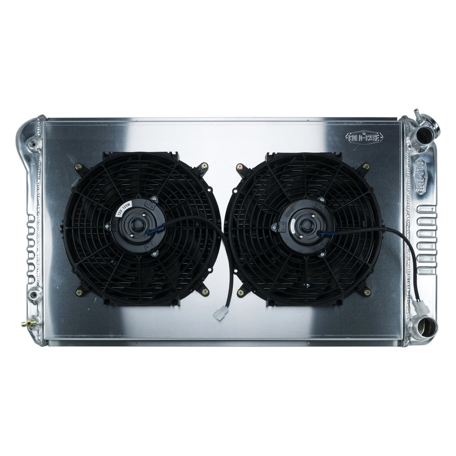 68-72 A-Body LS Swap Radiator and Dual 12in Fan, Silver (GMA546AK) COLD - CASE
