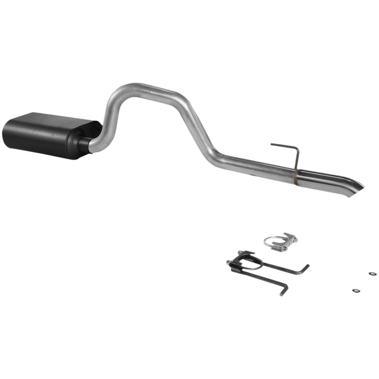 Flowmaster Force II 17272 Cat-Back Exhaust Kit 2.25 Inch Aluminized Steel 2.5 Inch Brushed 304 Stainless Steel Tip Compatible with 1991-1995 Jeep Wrangler 4.0L HO 4-wheel drive only