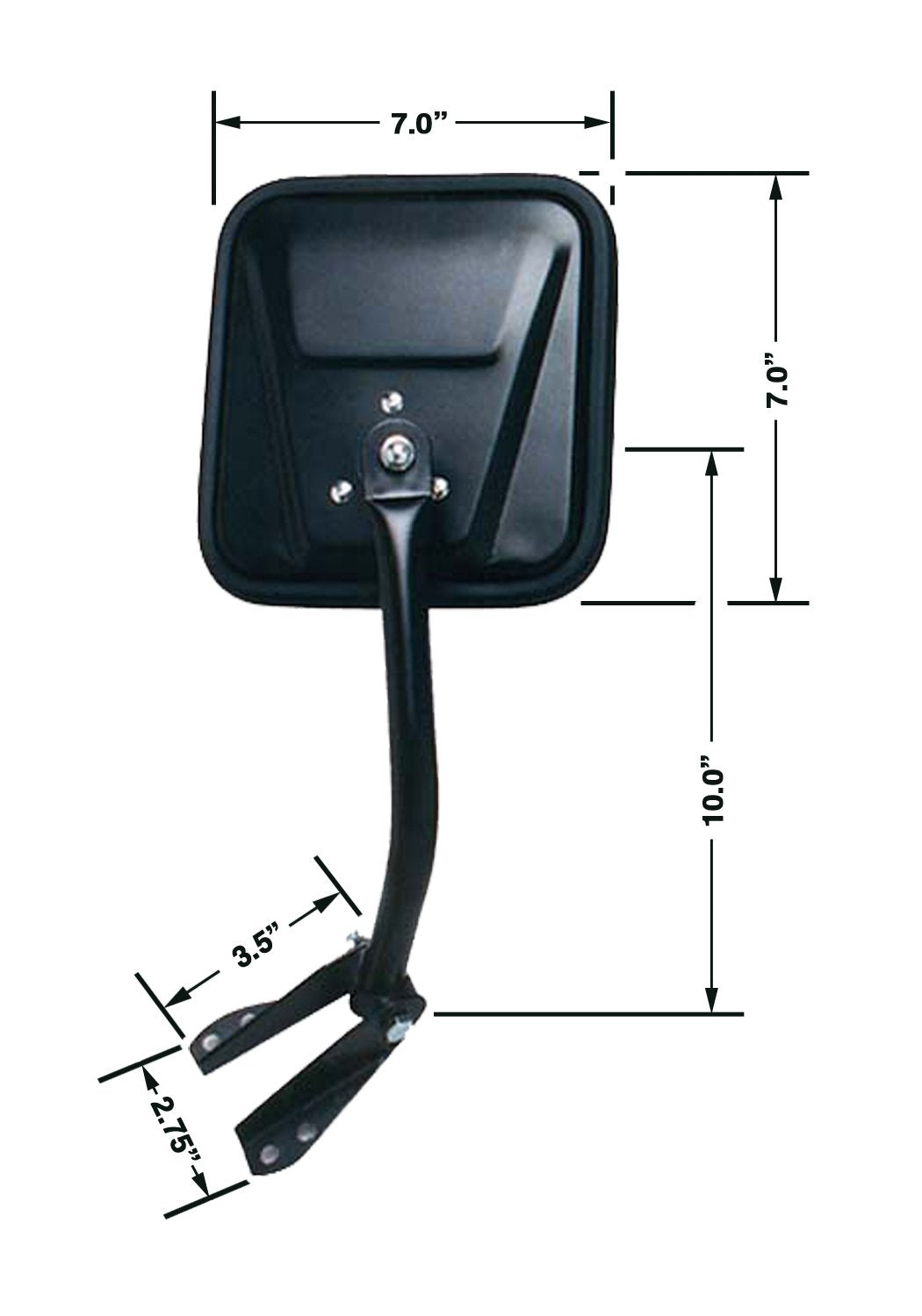 Jeep CJ CIPA 44650 Manual Replacement Driver Side Mirror, Black OE Style