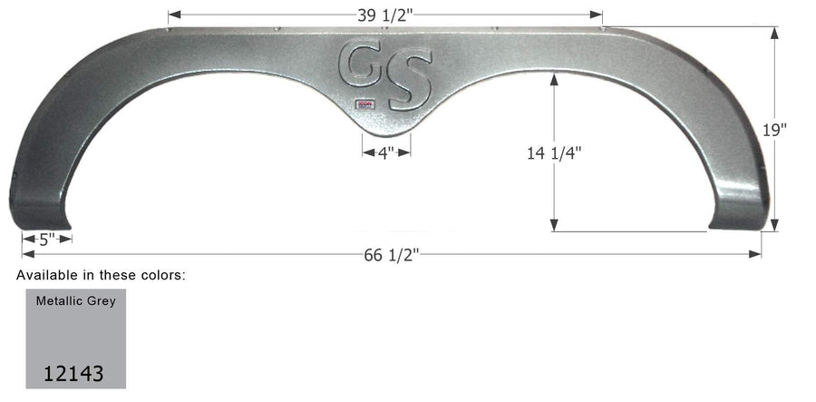 Fender Skirt ICON, Tandem, Forest River, FS2143, Metallic Grey