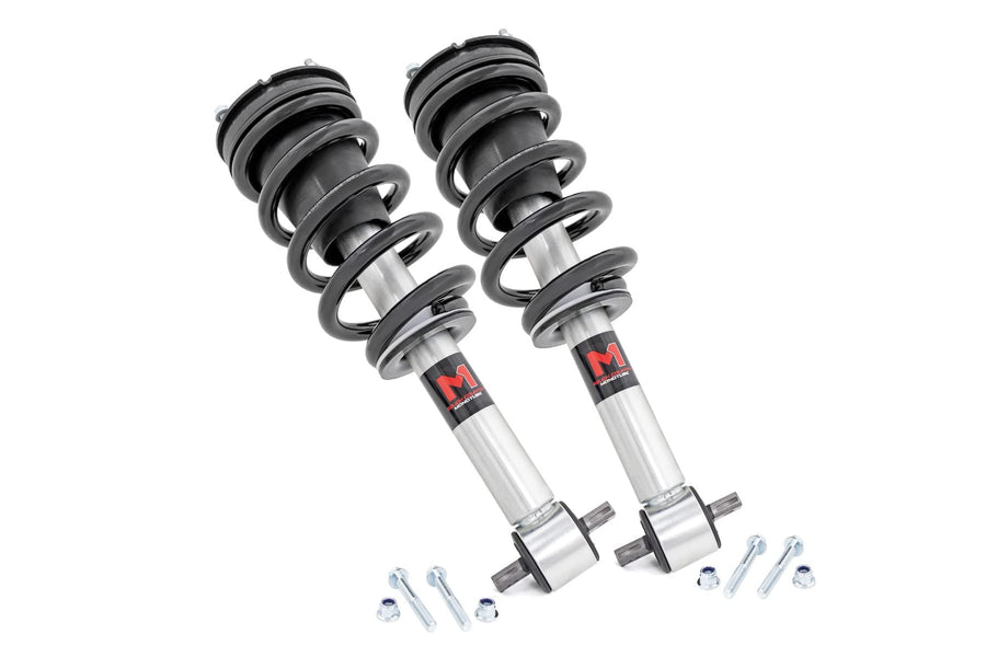 Rough Country Loaded M1 Struts for Chevy Silverado & GMC Sierra 1500 (2019-2026) w/3.5" Lift - Adjustable Ride Height, Enhanced Handling & Control, Set of 2