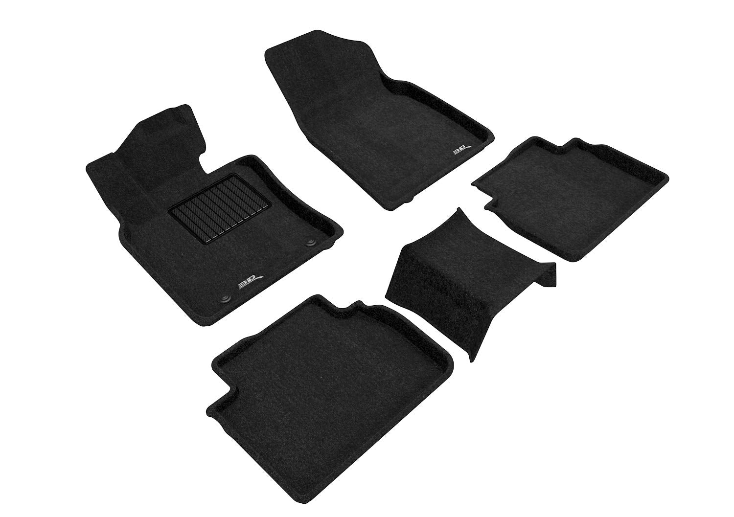 3D MAXpider Elegant Custom Fit Floor Mat (Black) for 2018-2021 Toyota Camry - 1ST Row 2ND Row
