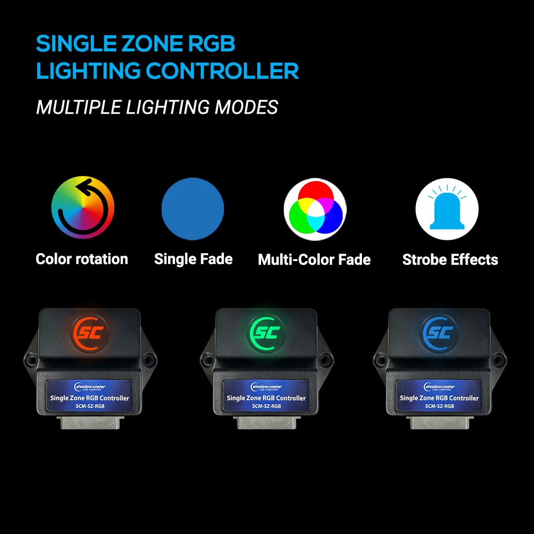 Single Zone RGBW Controller Shadow-Caster Switch Operated - for RGBW and Shadow-NET Devices - 12 Pin Deutsch Connector - Supports 15 Amps of RGBW Lights - Waterproof and Dustproof