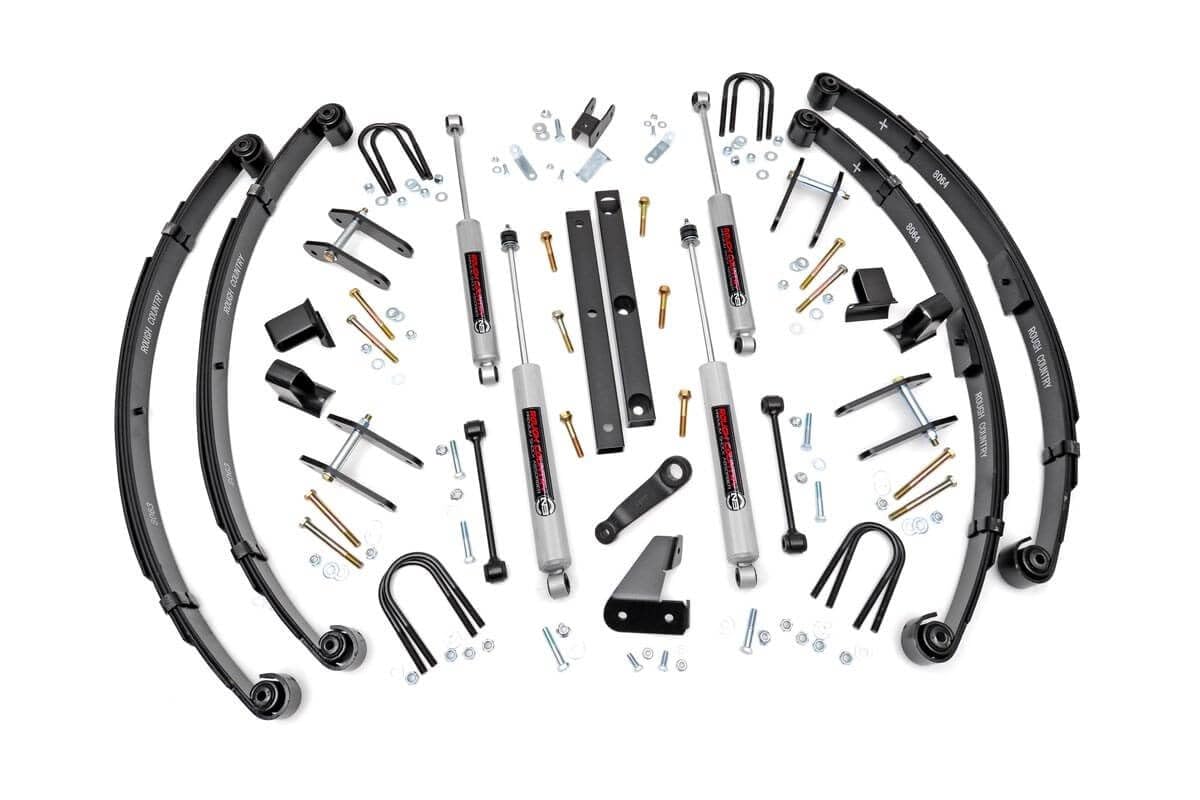4.5" Lift Kit Rough Country for 87-95 Jeep Wrangler YJ | Power Steering - 618.20