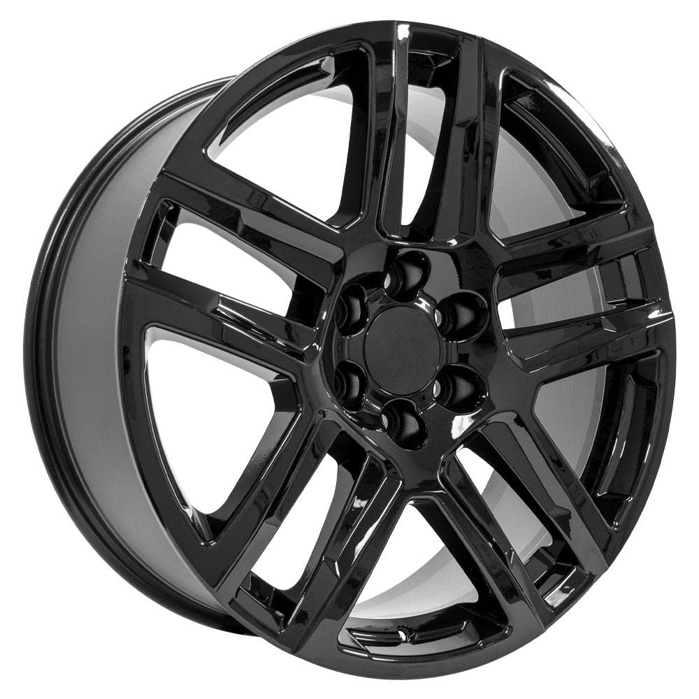 22 Inch OE Wheels CV63 Rim Fits Silverado 1500 Z71 Style 6x139.7 22x9 Gloss Black - Hollander 5913 (1)