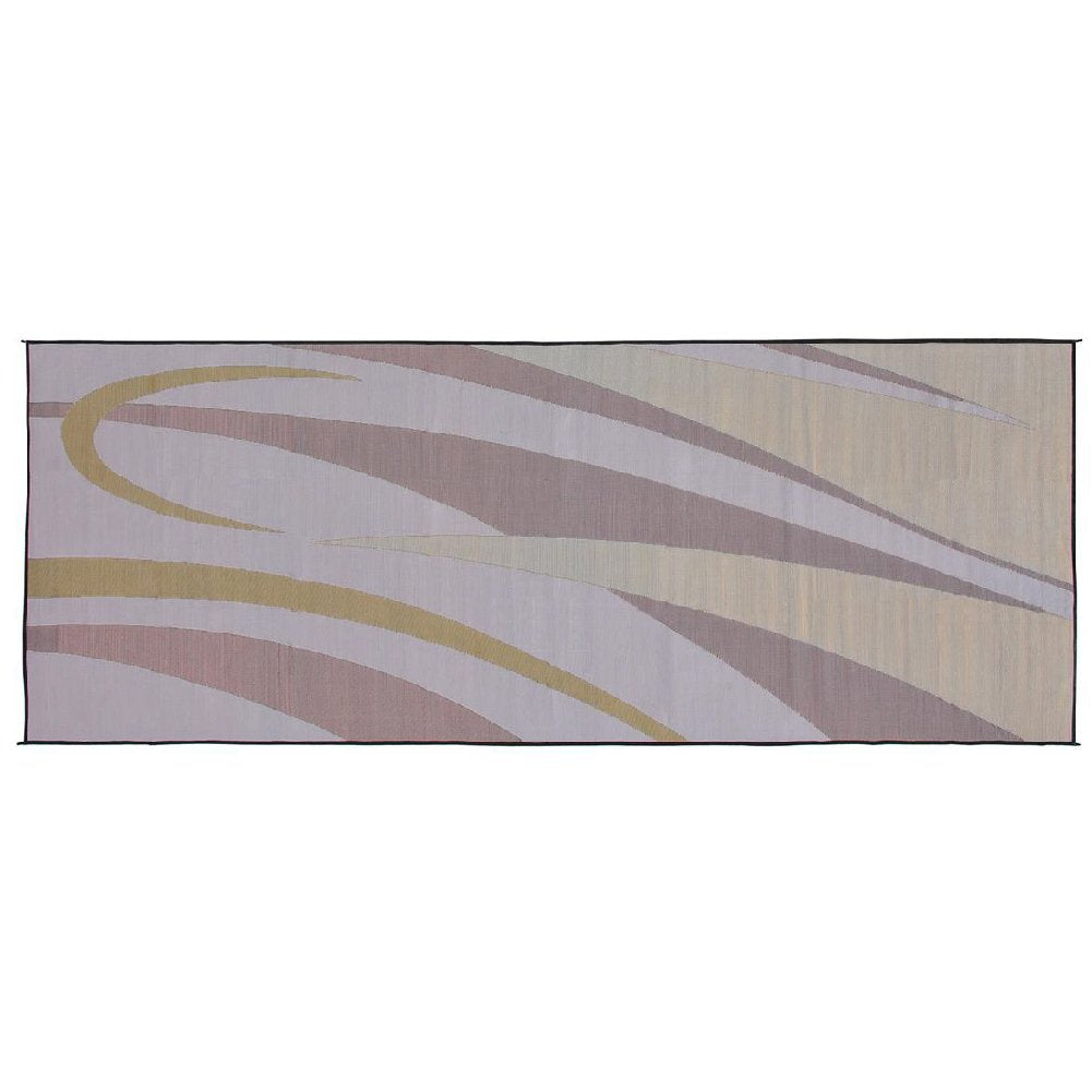 Ming's Mark GC7 Stylish Camping Reversible Graphic Patio Mat - 8' x 20', Brown/Gold Stylish Camping