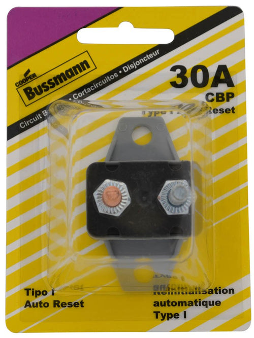 30 Amp Bussmann (BP/CBP-30BA-RP) Type-I Plastic Circuit Breaker with Crosswise Bracket