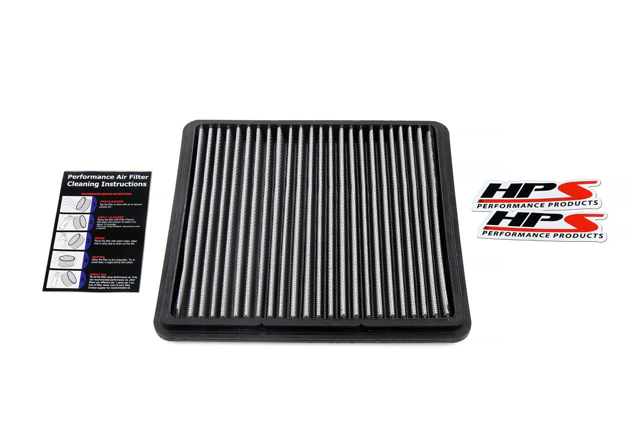 HPS Engine Air Filter Drop-in: High Performance, Premium, Washable, Replacement Car Filter: Compatible for 07-14 Toyota Tundra 08-13 Sequoia 10-21 Land Cruiser 08-21 Lexus LX570, HPS-457017