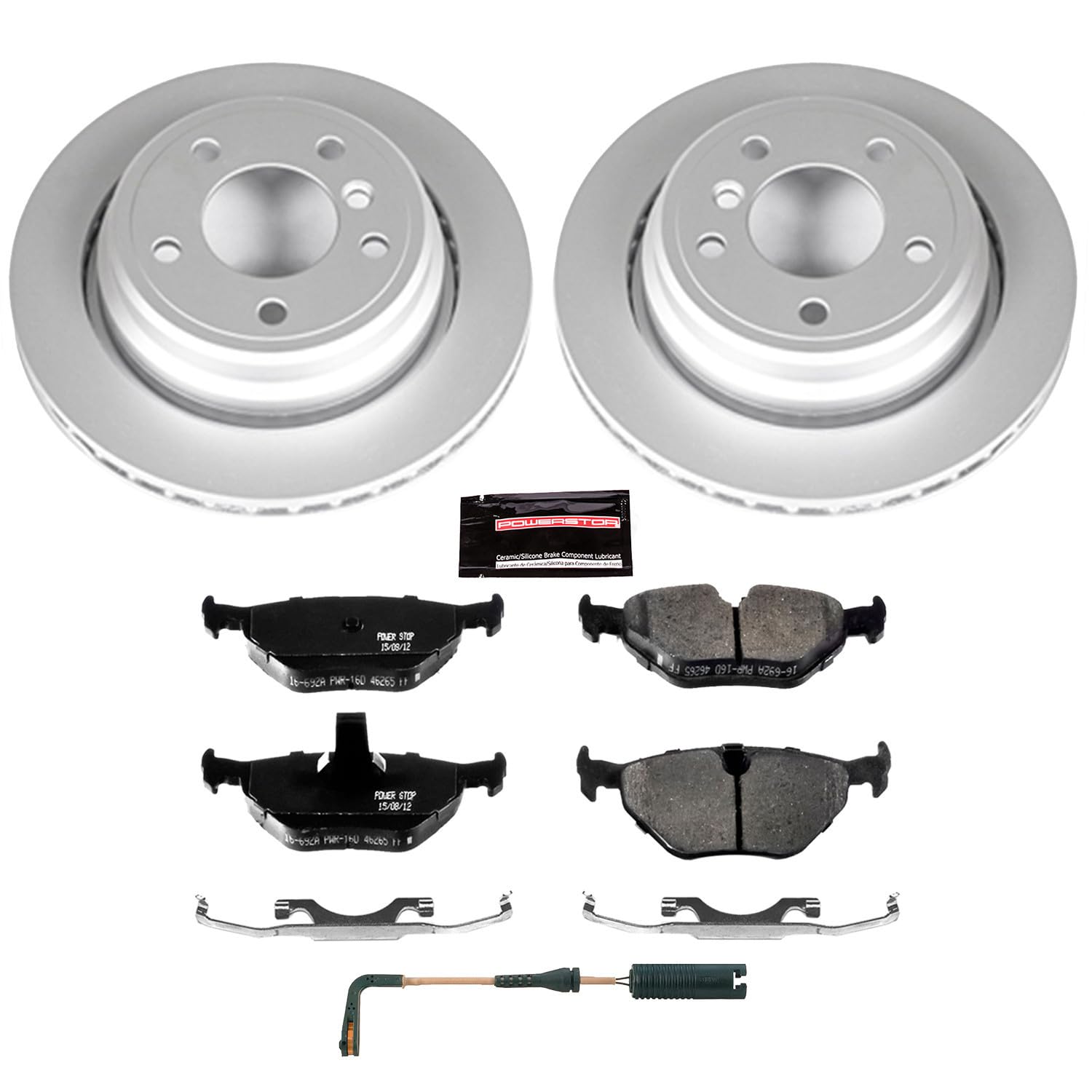 Power Stop Z23 Evolution Geomet® Coated Brake Kit and 1 Rear Sensor Wire Rear