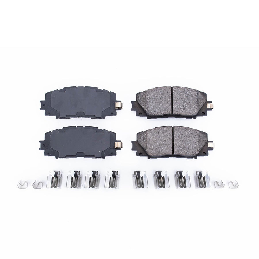 Power Stop Brake Kit Front For Scion iQ 2013 |Toyota Prius C 2012-19 |Yaris 2006-18 - Ceramic Brake Pads With Installation Hardware, 17-1184