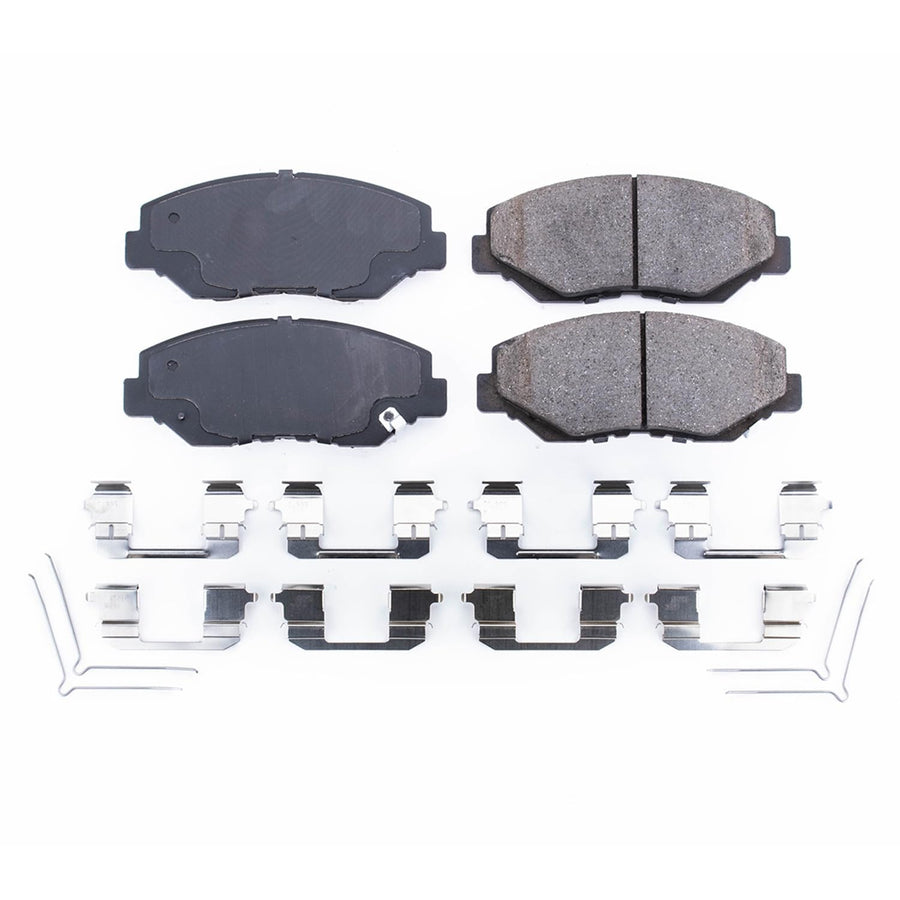 PowerStop Brake Pads Front For Acura ILX 2013-15 |Honda Accord 2003-17 |Civic 2012-20 |CR-V 2002-06 |CR-V 2012-16 |Honda CR-Z 2016 - Ceramic Brake Pads With Installation Hardware, 17-914