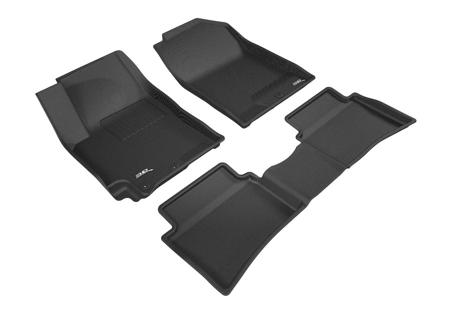 Kagu Floor Mat (Black) 3D MAXpider Custom Fit Compatible with Kia Rio 2018-2023 - Full Set